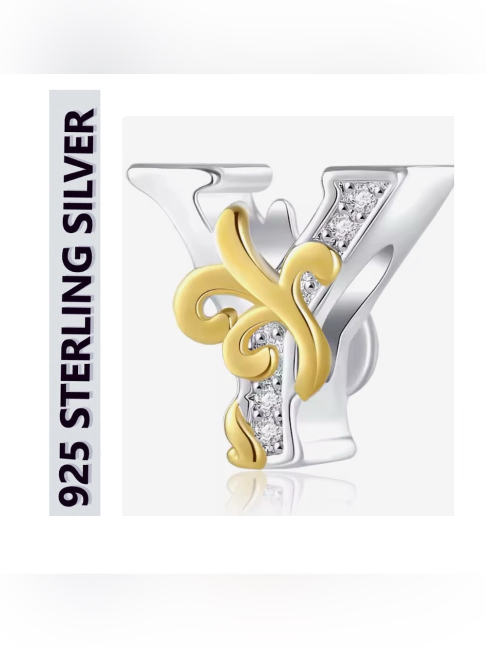 🌟🌟 S925 Sterling Silver Initial “Y” Charm